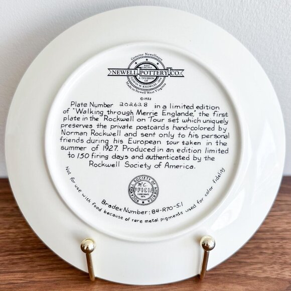 1982 Rockwell “Merrie Englande” Collector Plate – Limited Vintage - Picture 5 of 5